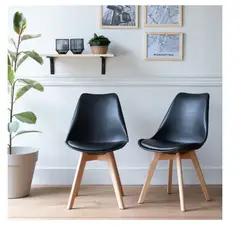 GENERICO - Silla De Comedor Moderna Con Patas De Madera Y Cojín