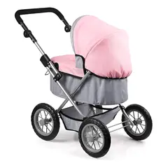 GENERICO - Coche Plegable Para Muñecas Realistas Reborn Con Bolso Color Grisrosa