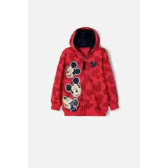 DISNEY - Buzo de Mickey Mouse con capucha rojo para niño 2T a 6T