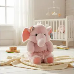 INFANTILES CAJUROMIX - Peluche Elefante Con Detalles Decorativos Rosa Falda