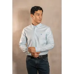 DANTE - Camisa Antimanchas Oxford Azul Sky Logo Combinado