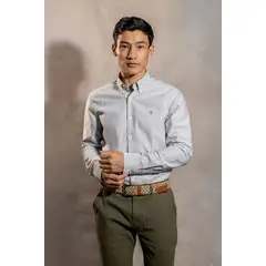 DANTE - Camisa Antimanchas Oxford Rayas Dark Grey Cornell