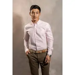DANTE - Camisa Antimanchas Oxford Rayas Light Pink Columbia