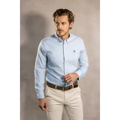 DANTE - Camisa Antimanchas Oxford Sky - Talla Regular