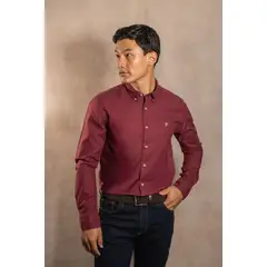 DANTE - Camisa Antimanchas Oxford Vino