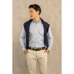 DANTE - Camisa Antimanchas Popelina Light Blue - Talla Regular