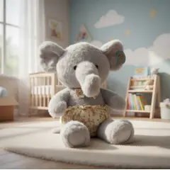INFANTILES CAJUROMIX - Peluche Elefante Con Detalles Decorativos Gris Corbatín