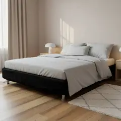 GENERICO - Forro base cama terciopelo king size negro