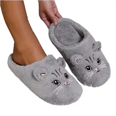 100 - Pantuflas Gris con Gaticos