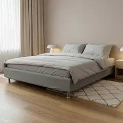 GENERICO - Forro base cama terciopelo doble gris oscuro