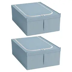 ENERGY PLUS - Set x2 Cajas Organizadoras Ropa Plegables Con Tapa Y Cierre