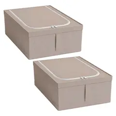 ENERGY PLUS - Set x2 Cajas Organizadoras Ropa Plegables Con Tapa Y Cierre