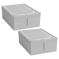 ENERGY PLUS - Set x2 Cajas Organizadoras Ropa Plegables Con Tapa Y Cierre