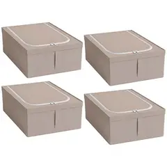 ENERGY PLUS - Set x4 Cajas Organizadoras Ropa Plegables Con Tapa Y Cierre