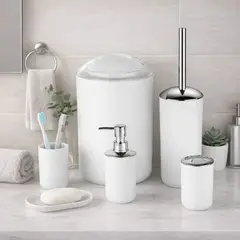 GENERICO - Set De Baño 6 Piezas Lujo Moderno Mate - Kit Completo Con Caneca Y Escobilla - Diseño Premium