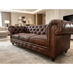GENERICO - Sofa Chester camel 3 puestos 2 metros