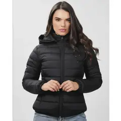 ABC JACKETS - Chaqueta Acolchada Mujer Impermeable Con Capota Liviana Estilo Urbano