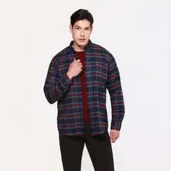 LEC LEE - Camisa Leñadora para Hombre - Vinotinto A cuadros/XL