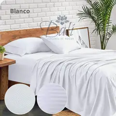 BALI - Sabanas Cama Semidoble Blanco Calidad Premium