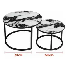 GENERICO - MESA DECORATIVA DOBLE PARA SALA - DE VIDRIO TEMPLADO