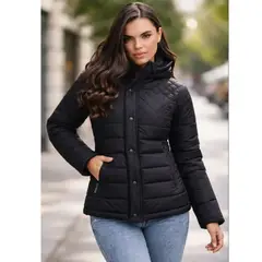 ABC JACKETS - Chaqueta Abrigo Dama Impermeable Acolchada Con Capota Urbana Liviana