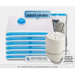 INNOVA - Kit 5 Bolsas al Vacío Ahorradoras de Espacio Grandes 100X70 con Bomba Eléctrica