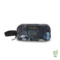 TOTTO - Multiuso Cartuchera Escolar Triple Cinta Negro Niño