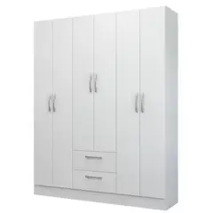 AKIVOY - Closet Armario Essence 6 Puertas y 2 Cajones - Color Blanco