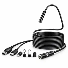 TECNOHOGAR JS - Cámara Endoscopio USB 5M 6 LED Android PC Inspección HD