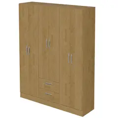 AKIVOY - Closet Armario Essence 6 Puertas y 2 Cajones - Acabado Amaderado Natural