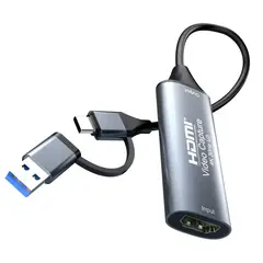 GENERICO - Capturadora Hdmi Usb Tipo C 4k 30hz 1080p 60hz Metalica Obs