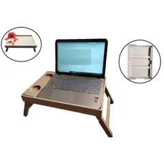 GENERICO - Mesa Para Portatil Uso en Cama Retráctil 50 x 32 cm madera MDF