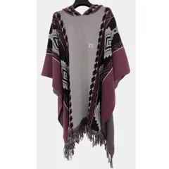 TODOTEJIDOS - Ruana Poncho Hombre Caballero Tejida Liviana Estilo Urbana Con Capota