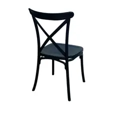 GENERICO - Set X2 Sillas Crossback En Polipropileno Color Negro
