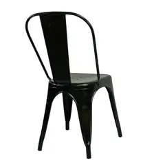 DISTRIONLINE - Set X4 Sillas Metálicas Tolix Color Negro