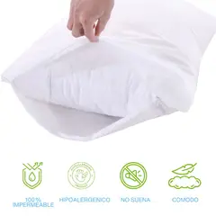 GENERICO - Protector De Almohada Impermeable Jersey 50x70 Cm Blanco
