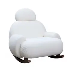 GENERICO - Silla mecedora moderna blanca adulto comoda
