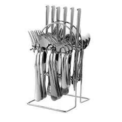 AMERICAN GENERICS - Juego Cubiertos Acero Inoxidable 24 Piezas con Base