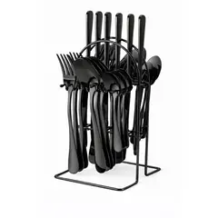 AMERICAN GENERICS - Juego Cubiertos Acero Inoxidable 24 Piezas con Base