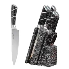 AMERICAN GENERICS - Juego Cuchillos Cocina 8 Piezas Acero Inoxidable Base