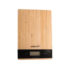 SOKANY - Gramera Bascula Digital 5 Kg Diseño Madera SK-19025
