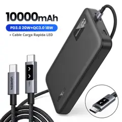UGREEN - Kit Batería Portátil Carga Rápida 10000mAh 20W + Cable USB-C 100W con Pantalla Led