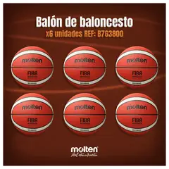 MOLTEN - SET X 6 Balón de Baloncesto B7G3800 LEVEL 1 tamaño 7