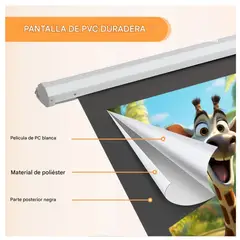 COLME TECHNOLOGY HOME - Telón Pantalla De Proyector Eléctrico 84 Pulgadas 16:9 4k/8k