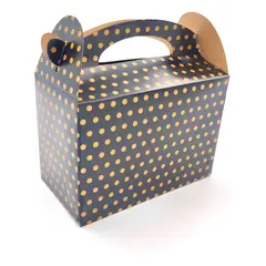 GENERICO - Caja Cajita Fiesta X12 Unidades Polka Negro Dorado