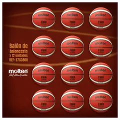 MOLTEN - SET X 12 Balón de Baloncesto B7G3800 LEVEL 1 tamaño 7