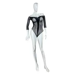 GENERICO - Ropa Interior Body Malla Lencería Manga Larg Lenceria Brillo