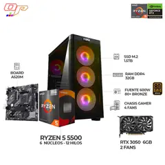 AMD - COMPUTADOR GAMER RYZEN 5 5500 - RTX 3050 - 32GB - 1.5 TB - BOARD A520 - 600W