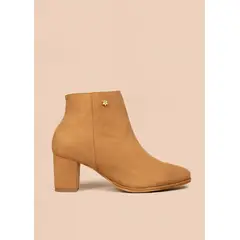 COSMOS - Botines color miel de gamuza sintética con cierre lateral 106435
