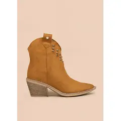 COSMOS - Botines texanos color miel de gamuza sintética y taches 106432